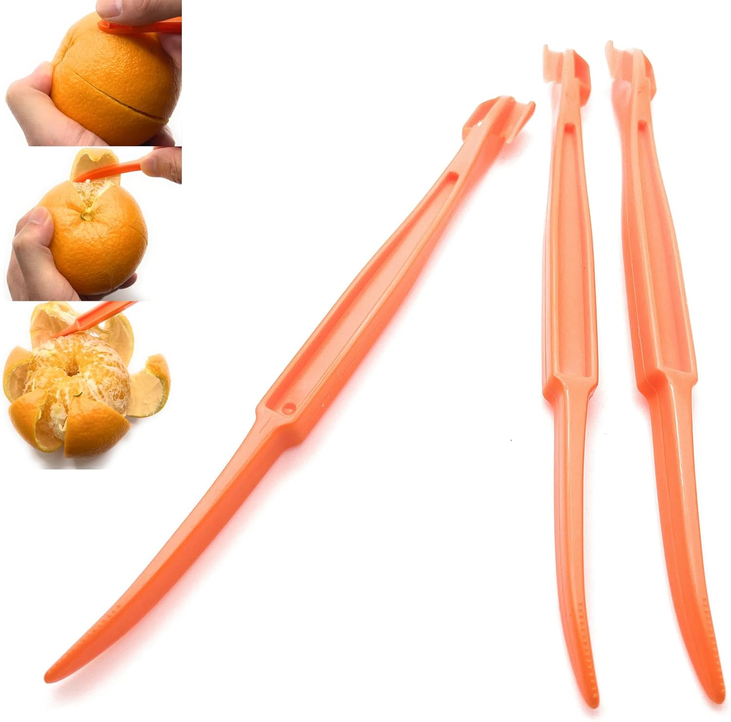 Kitchen Gadget 7-Pack Orange Peeler Tools - Plastic Citrus Fruit